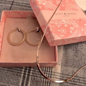LUCKY 🍀 BRAND ROSE GOLD NECKLACE/EARRINGS SET🍀